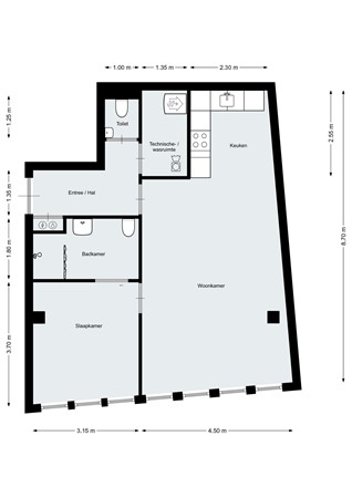 Floorplan - Arnoldus Asselbergsstraat 1B, 4611 CL Bergen op Zoom